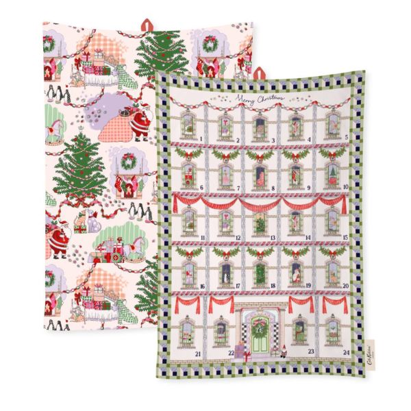 Cath Kidston Xmas Ditsy 2 Pack Tea Towels